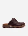 Timberland Moccasin-style Slip-on Sandals With Decorative Laces In Black
