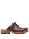 Timberland Moccasin-style Slip-on Sandals With Decorative Laces In Red