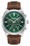 Timberland Northbridge Multifunction Chronograph Leather Strap Watch, 45mm In Dark Brown