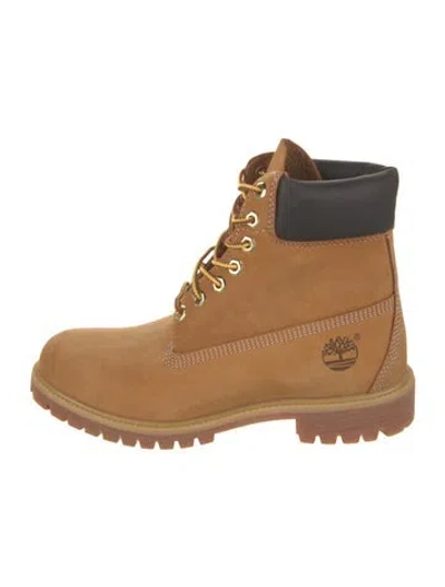 Pre-owned Timberland Nubuck Combat Boots In Brown