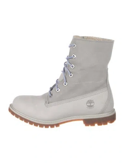 Pre-owned Timberland Nubuck Combat Boots In Gray