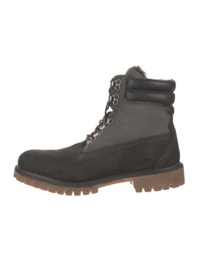 Pre-owned Timberland Nubuck Combat Boots In Gray