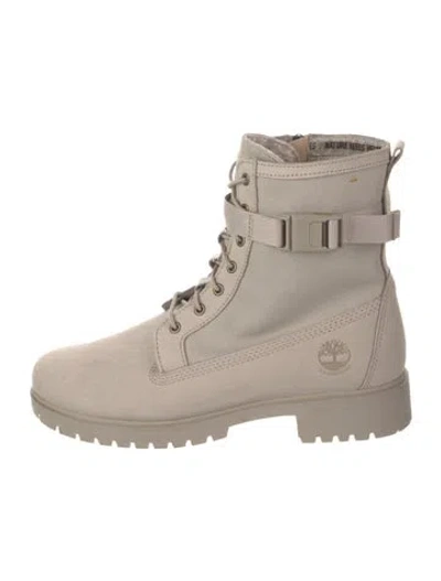 Pre-owned Timberland Nubuck Combat Boots In Neutral