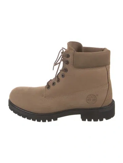 Pre-owned Timberland Nubuck Combat Boots In Neutral