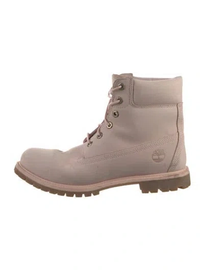 Pre-owned Timberland Nubuck Combat Boots In Pink