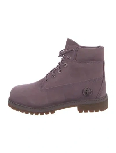 Pre-owned Timberland Nubuck Combat Boots In Purple