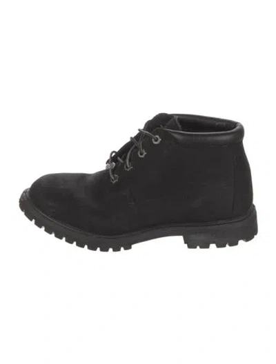 Pre-owned Timberland Nubuck Lace-up Boots In Black