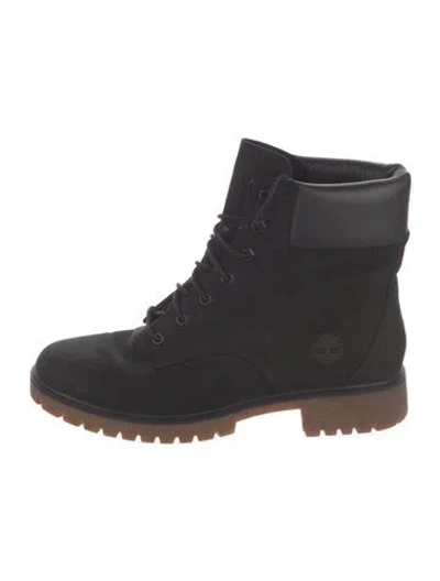 Pre-owned Timberland Nubuck Lace-up Boots In Black