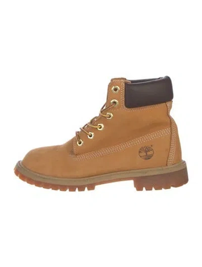 Pre-owned Timberland Nubuck Lace-up Boots In Brown