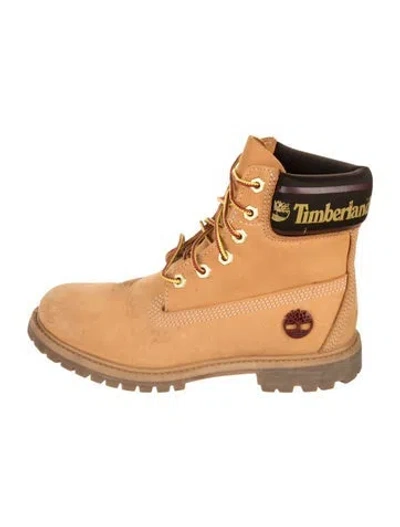 Pre-owned Timberland Nubuck Lace-up Boots In Brown