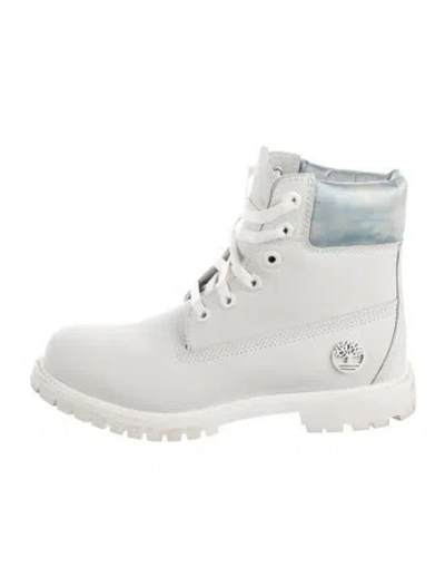 Pre-owned Timberland Nubuck Lace-up Boots In Grey
