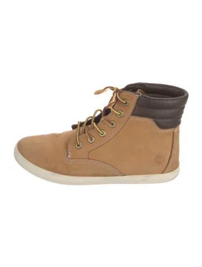Pre-owned Timberland Nubuck Lace-up Boots In Neutral