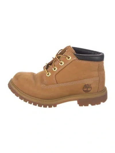 Pre-owned Timberland Nubuck Lace-up Boots In Neutral