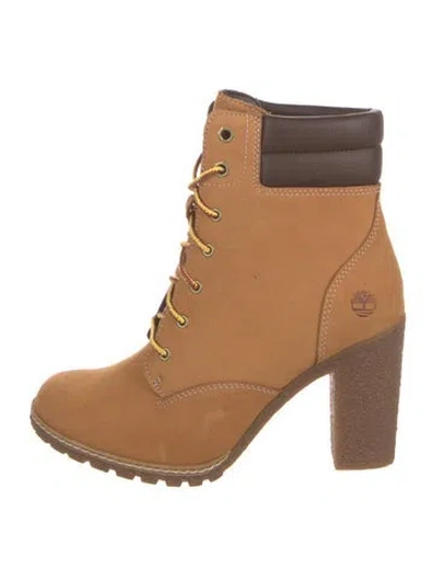 Pre-owned Timberland Nubuck Lace-up Boots In Neutral