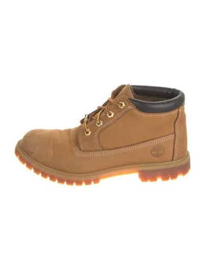 Pre-owned Timberland Nubuck Lace-up Boots In Neutral