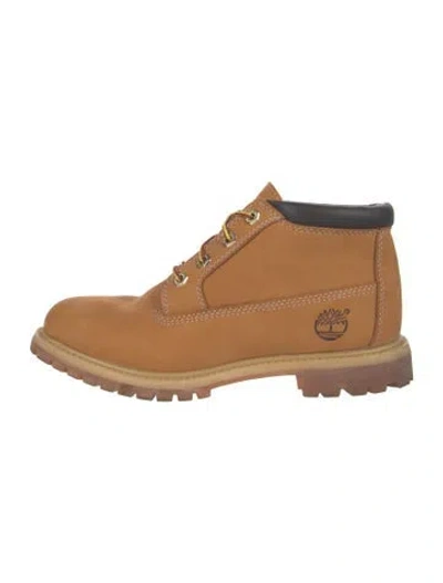 Pre-owned Timberland Nubuck Lace-up Boots In Neutral