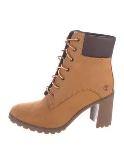 Pre-owned Timberland Nubuck Lace-up Boots In Neutrals