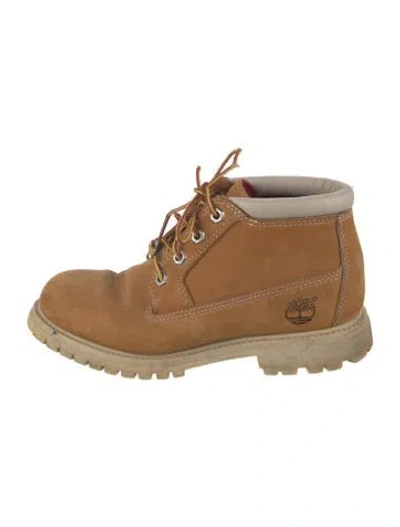 Pre-owned Timberland Nubuck Lace-up Boots In Neutrals