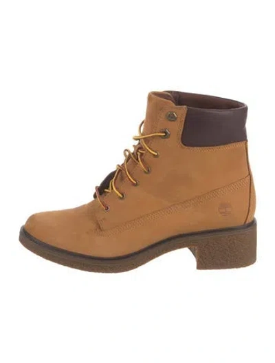 Pre-owned Timberland Nubuck Lace-up Boots In Neutrals