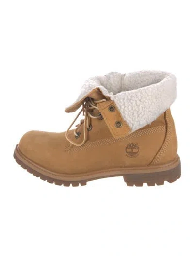 Pre-owned Timberland Nubuck Lace-up Boots In Neutrals
