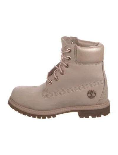 Pre-owned Timberland Nubuck Lace-up Boots In Pink