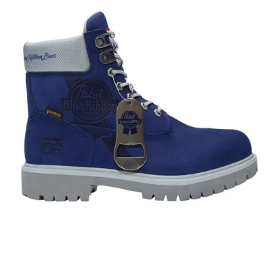 Pre-owned Timberland Pabst Blue Ribbon X 6 Inch Soft Toe Waterproof Work Boot 'blue' | Men's Size 13