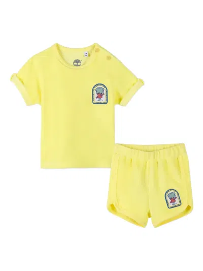Timberland Babies' Patches-detailing Shorts Set In Yellow