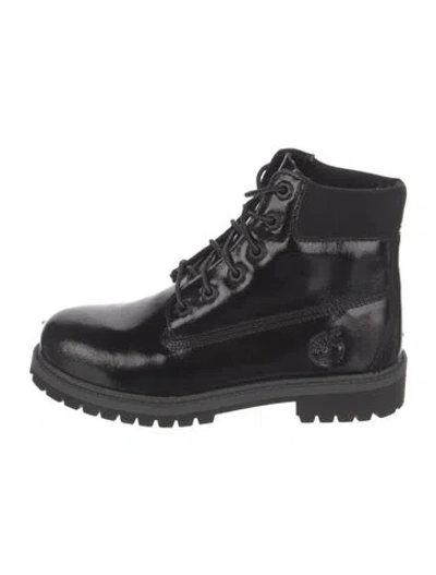 Pre-owned Timberland Patent Leather Combat Boots In Black