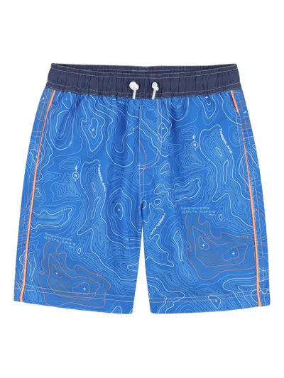 Timberland Kids' Pattered Swim Shorts In Blue