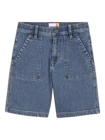 Timberland Kids' Pinstripe Shorts In Blue