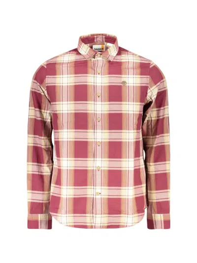 Timberland Plaid-pattern Button-down Shirt In Red