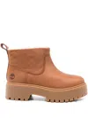 Timberland 45mm Platform Leather Boots In Orange