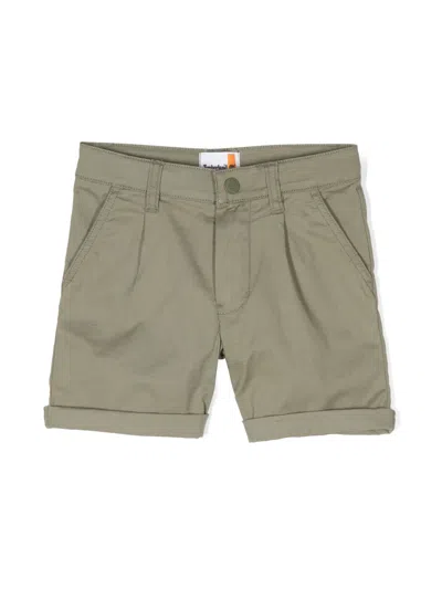 Timberland Kids' Pleat-detailing Shorts In Green