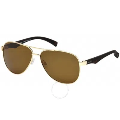 Timberland Polarized Brown Pilot Men's Sunglasses Tb9137 32h 60