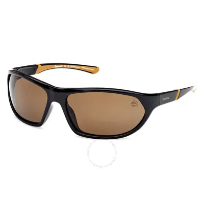 Timberland Polarized Brown Wrap Men's Sunglasses Tb00035 01h 67
