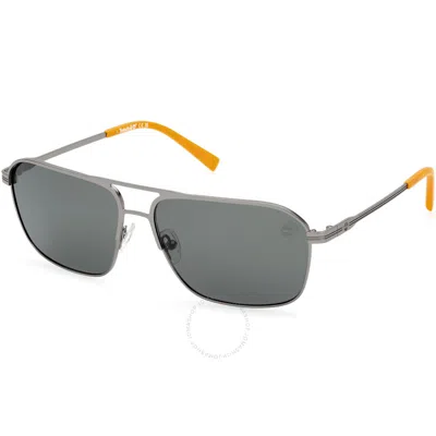 Timberland Polarized Green Navigator Men's Sunglasses Tb9316 09r 61 In Metallic