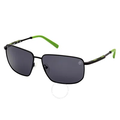Timberland Polarized Smoke Rectangular Men's Sunglasses Tb00010 02d 61