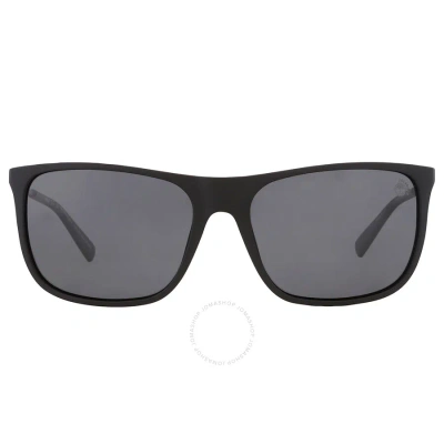 Timberland Polarized Smoke Rectangular Men's Sunglasses Tb9281 02d 62 In Black