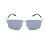 Timberland Polarized Smoke Rectangular Men's Sunglasses Tb9286 32d 59 In Gold
