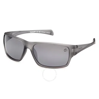 Timberland Polarized Smoke Wrap Men's Sunglasses Tb00017 20d 61