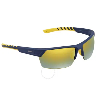 Timberland Polarized Yellow Sport Men's Sunglasses Tb9193 91r 70 In Blue
