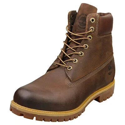 Pre-owned Timberland Premium 6 In Waterproof Herren Brown Stiefel Beilaufig In Braun