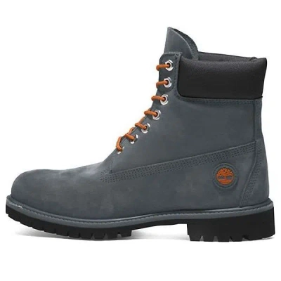 Timberland Premium 6 Inch Boot 'grey Orange' In Gray