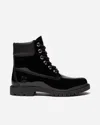 Timberland Glossy Leather Boots In Animal Print