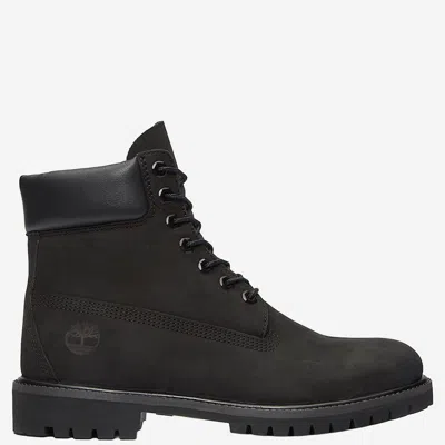 Timberland Premium 6-inch Leather Boots With Logo In Black