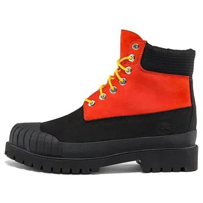 Timberland Premium 6 Inch Waterproof Boot 'medium Orange Nubuck With Black' In Multi