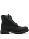 Timberland Brlack Water-proof Boots With Logo Plate In Black