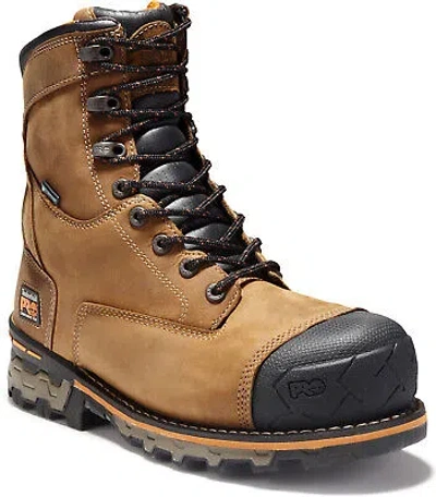 Pre-owned Timberland Pro Boondock, Men's, Brown, Comp Toe, Eh, Wp, 8 Inch