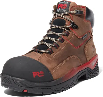 Pre-owned Timberland Pro Men's Bosshog 6 Inch Composite Safety Toe Puncture Resistant... In Brown/red-2024 New
