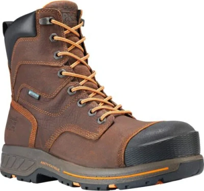 Pre-owned Timberland Pro Men's Helix 6" Waterproof Composite Lace-up Boot In Brown